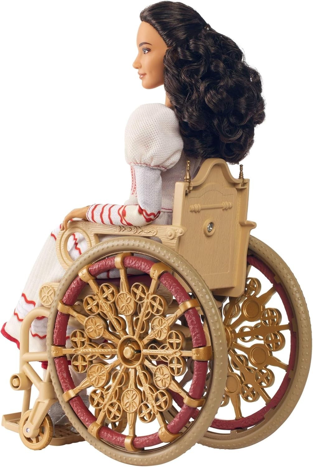 Magic Fashion Doll with Wheelchair Poseable Ballroom Dress Curly Hair