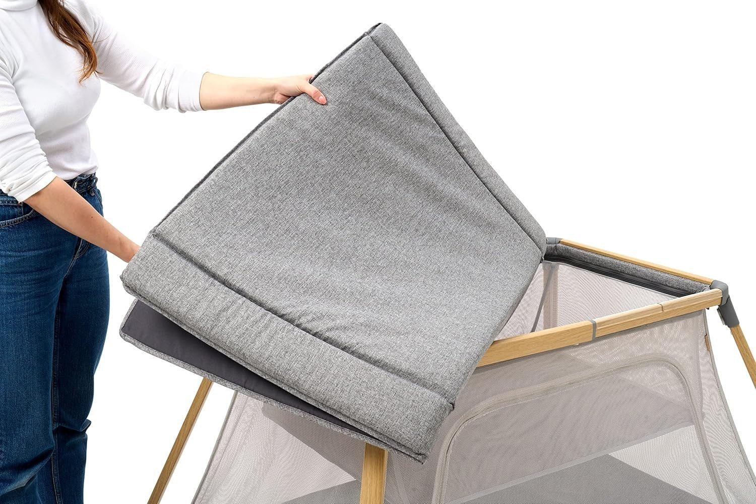 3in1 Baby Bassinet Travel Cot Playpen Mattress Lightweight Foldable Bed Charcoal