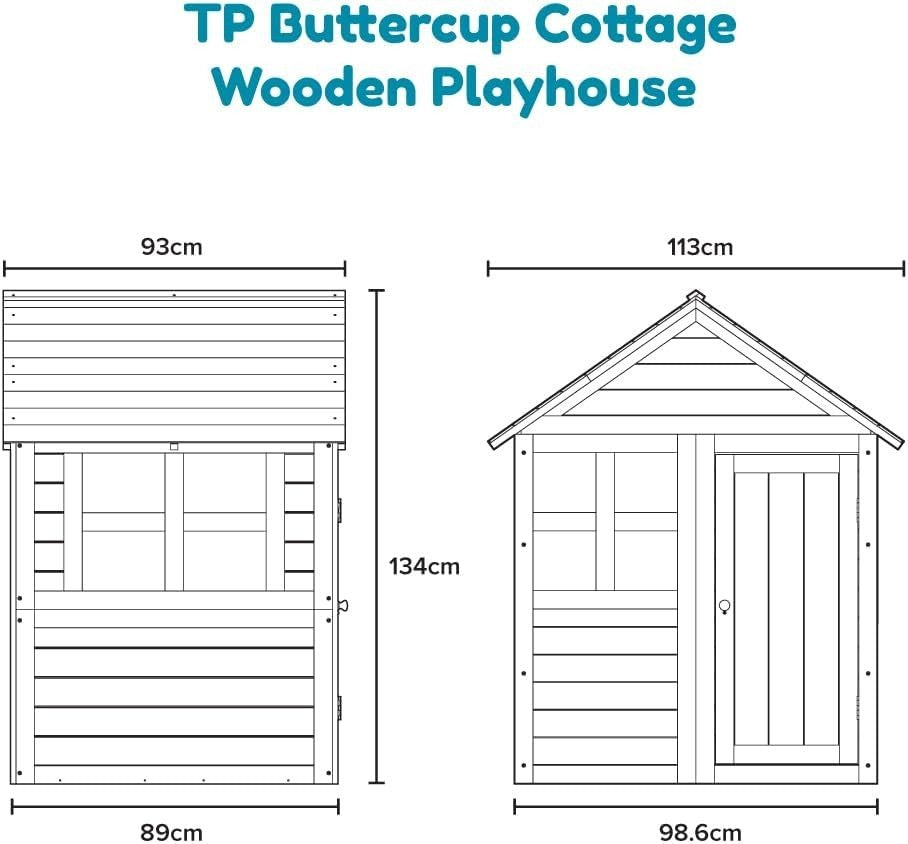 Wooden Kids Garden Playhouse FSC Cottage Outdoor Custom Build Ages 2+