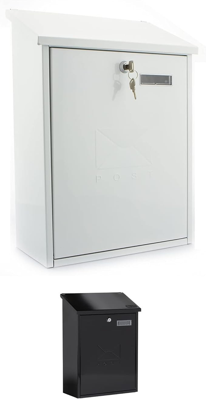 Lockable Wall Mounted Post Box – Weatherproof Steel Mailbox, Large Capacity