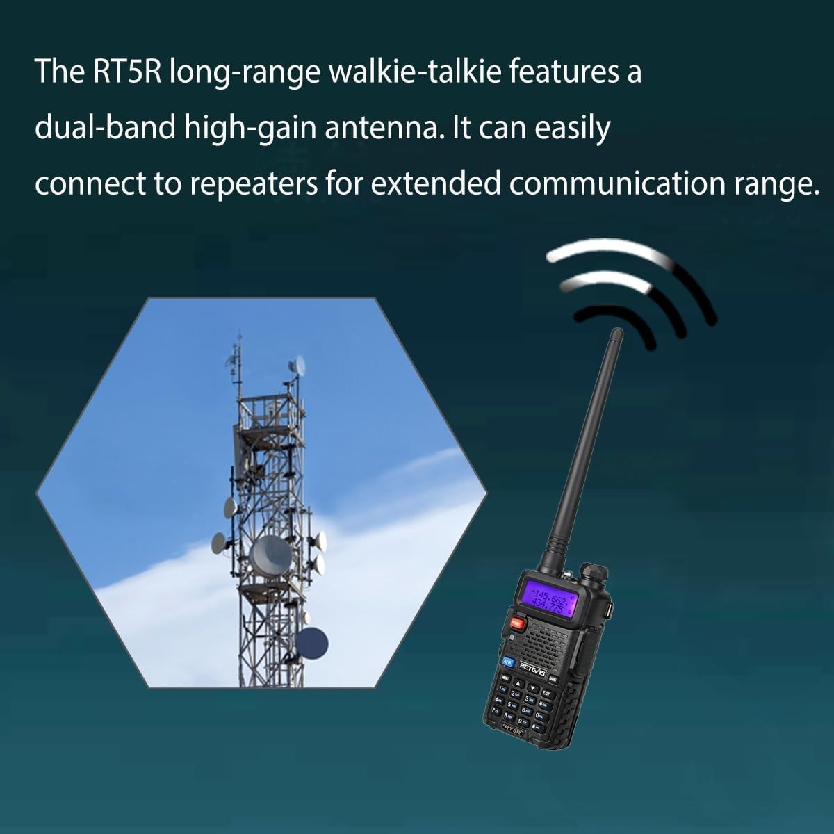 Ham Radio Long Range 2 Pack 128 Channel Dual Band VOX Type-C FM