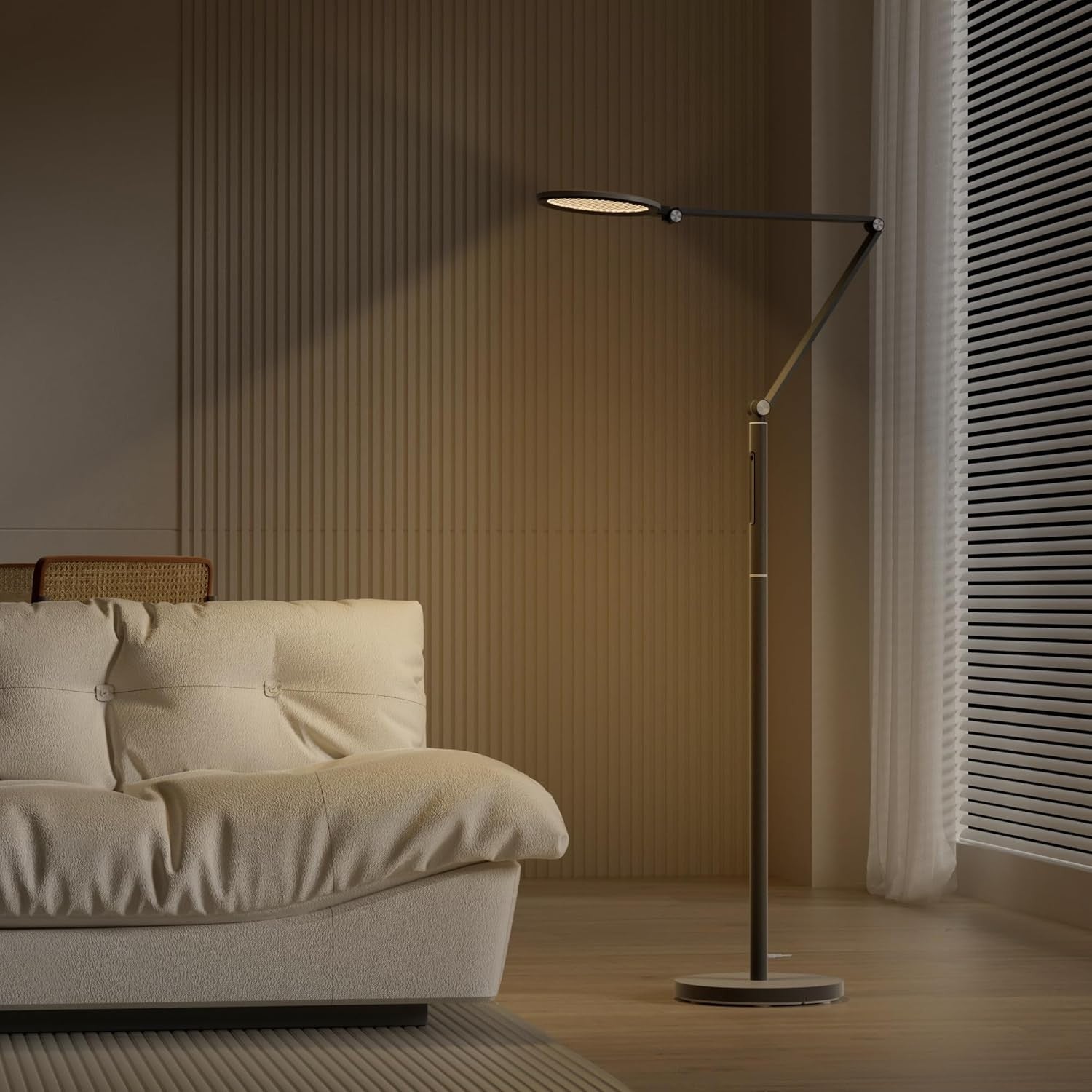 LED Floor Lamp Eye Caring Dimmable Remote Adjustable Arm Office Reading Light