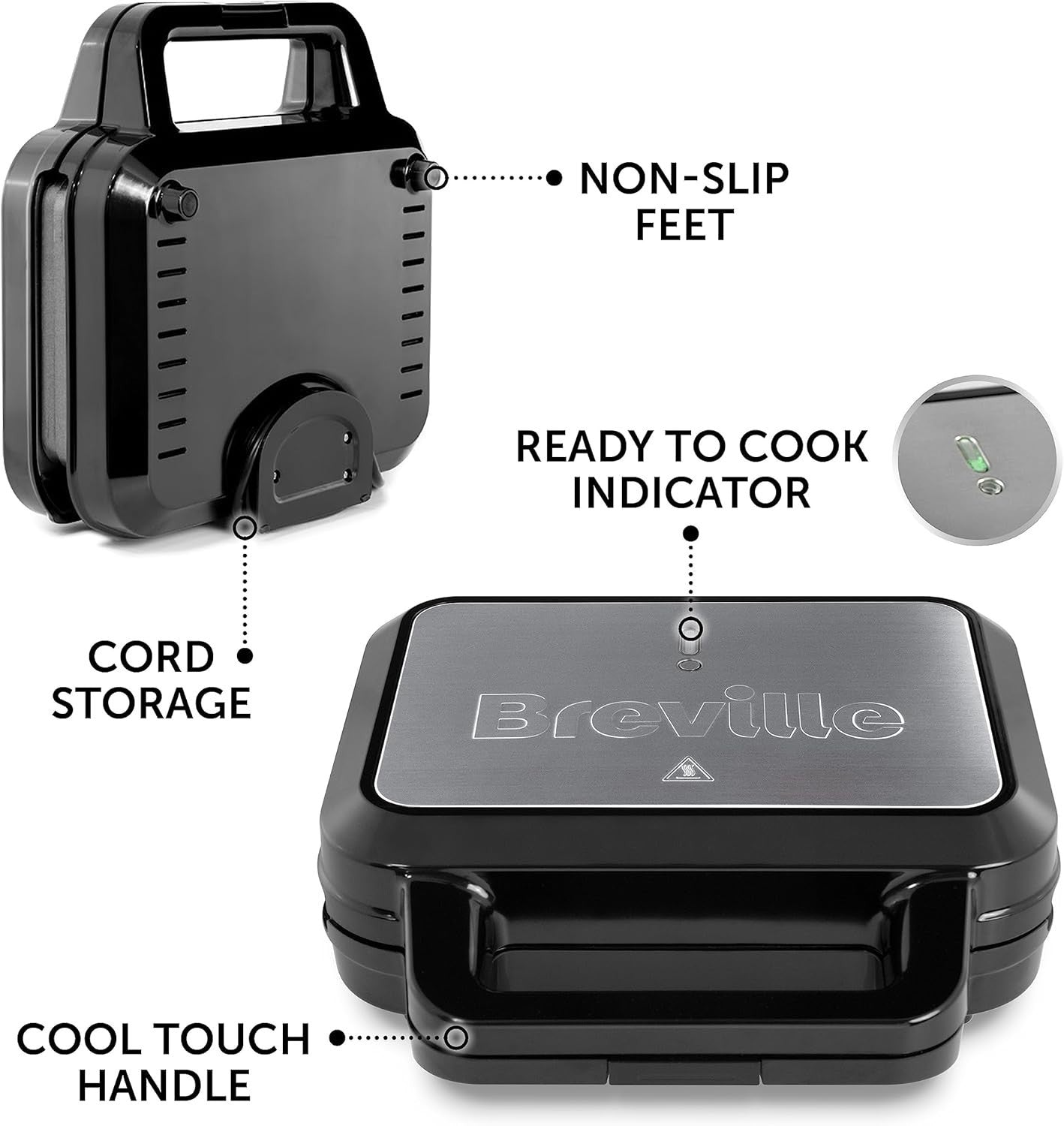3 in 1 Snack Maker 350W Deep Fill Toastie Waffle Panini 30.7cm