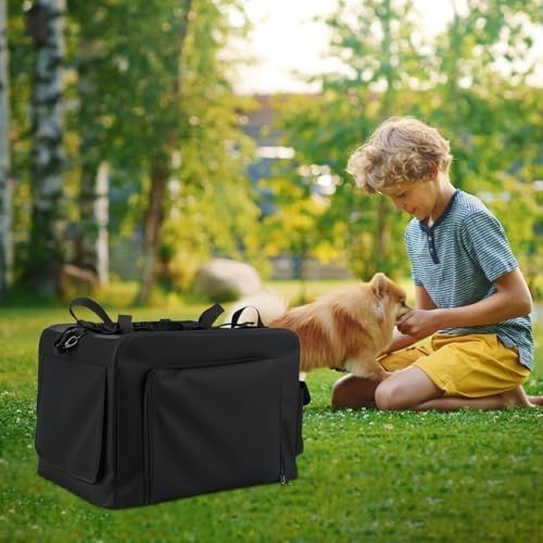 Foldable Pet Carrier Bag with Mesh, Cushion & Extendable Travel Space