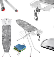 Extra Wide Height Adjustable Ironing Board with Iron Rest Non-Slip Feet