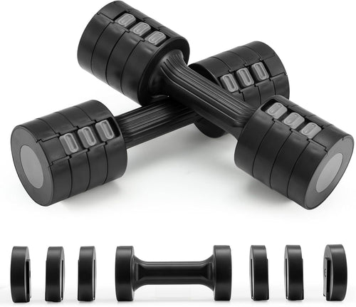 Adjustable Dumbbell Set 4-in-1 Hand Weights 1–2.5kg Home Gym Black