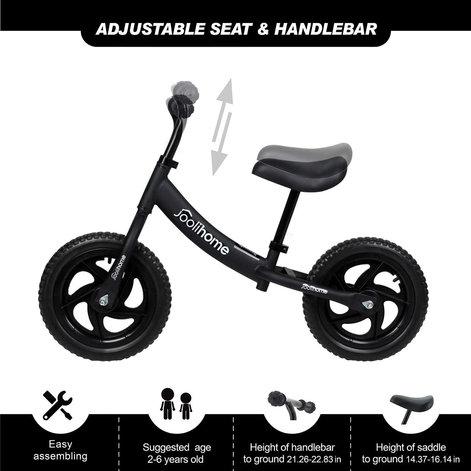 12 Inch Balance Bike Kids Training Bicycle No Pedal Toddler Ride On