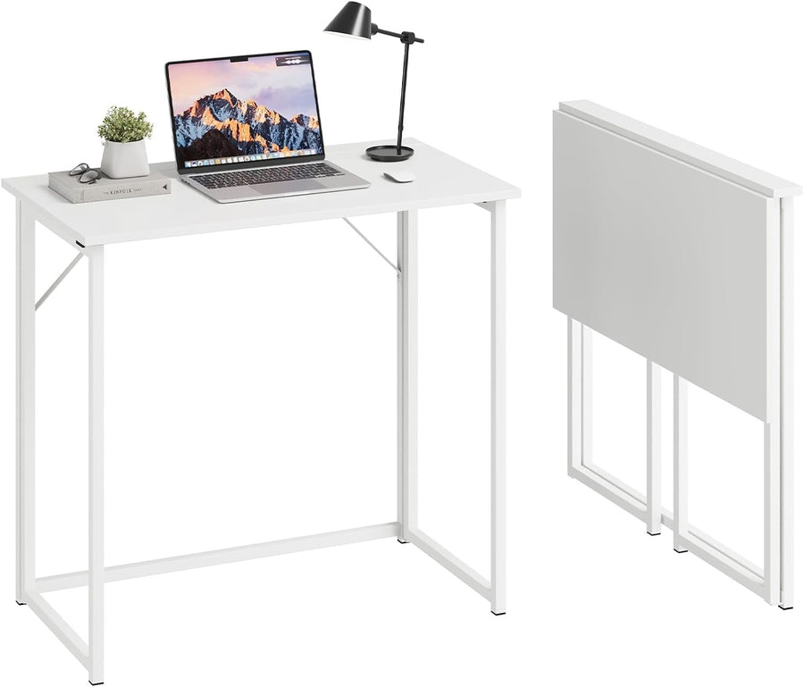 Folding Computer Desk Small Space Home Office Study Table Easy Store White