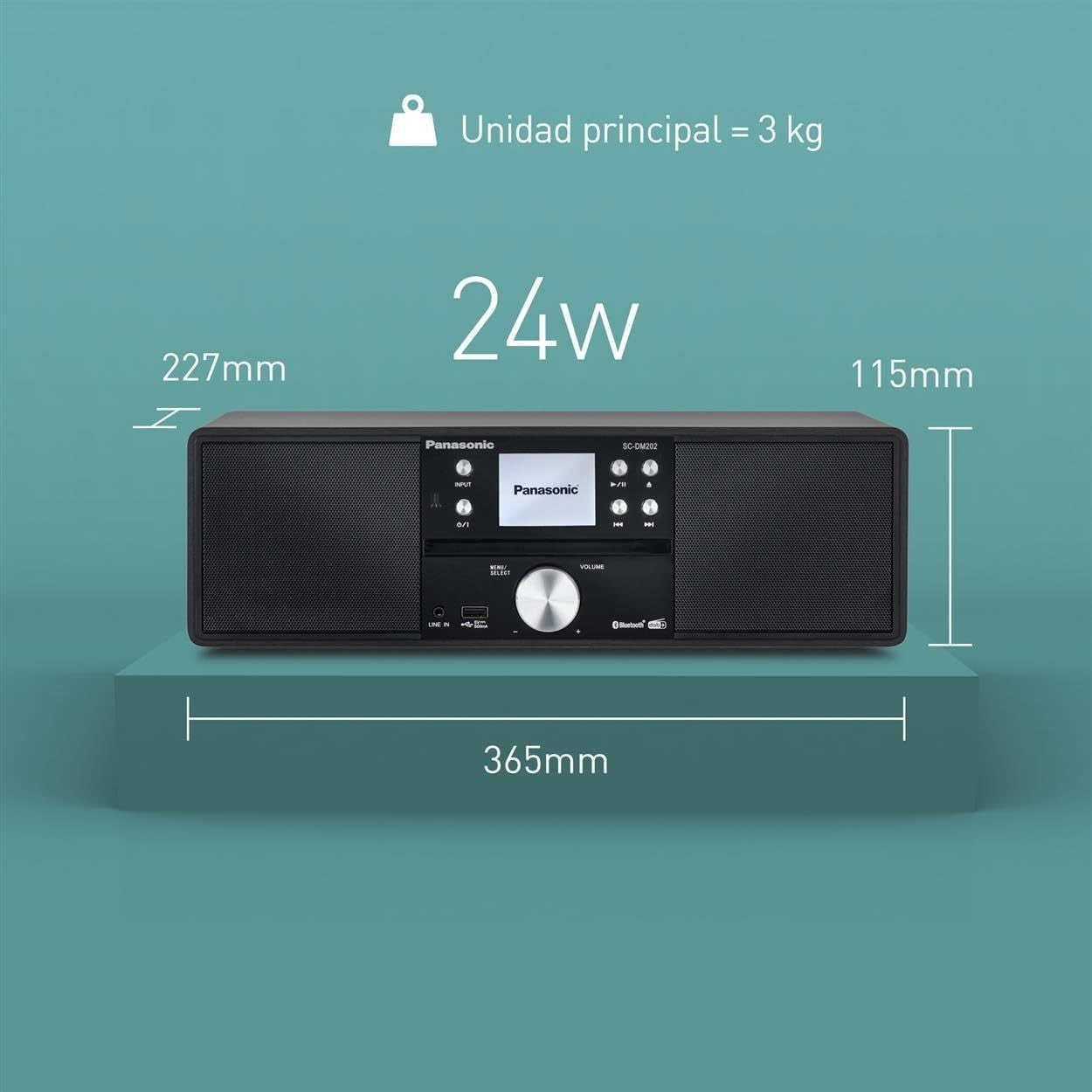 Compact HiFi Stereo System with Bluetooth, CD, USB & DAB/FM Radio
