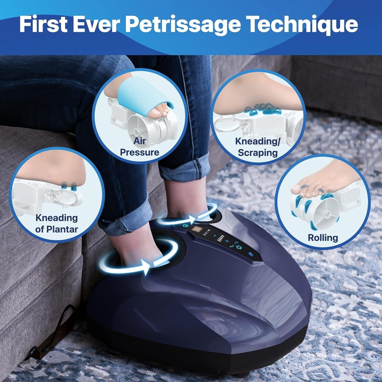 Heated Foot Massager Deep Kneading Shiatsu Pain Relief for Neuropathy