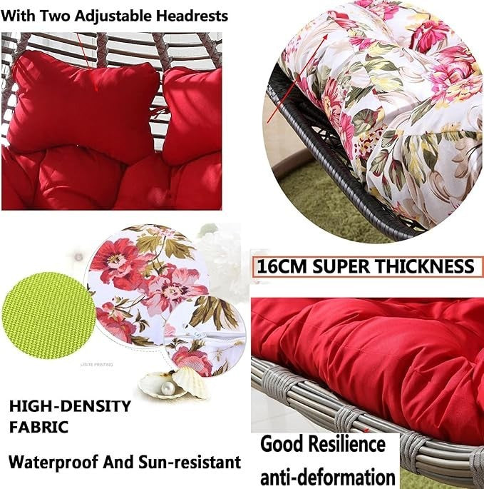 2 Seater Egg Chair Cushion Outdoor Swing Hammock Seat Pad Waterproof Thick