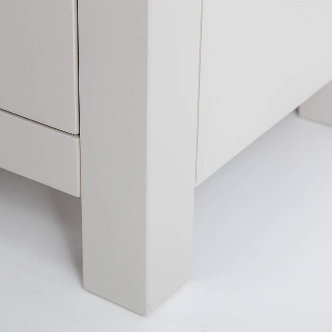 Large Grey Wooden Chest of Drawers 6 Spacious Drawers Solid Oak Top 78x120cm