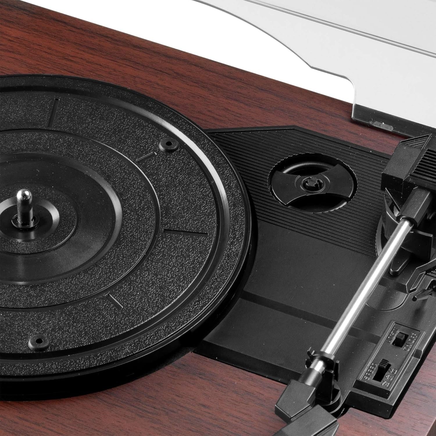 Retro Vinyl Record Player Turntable with Built-In Speakers Bluetooth