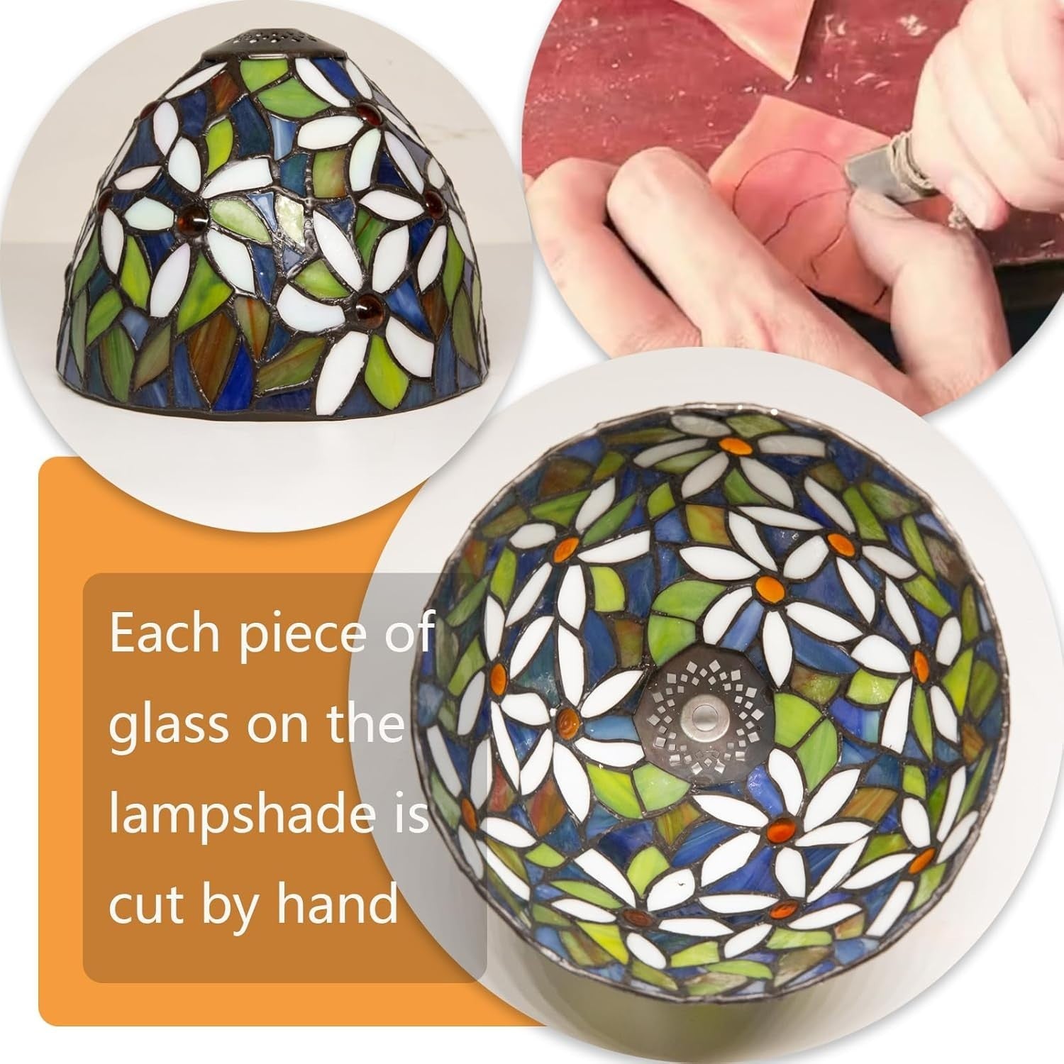 Dimmable Tiffany Table Lamp with 3 Color LED Bulb | Elegant Bedside Light