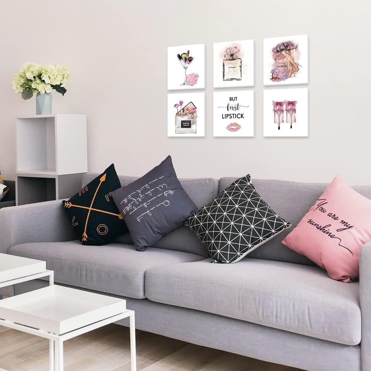 Fashion Makeup Wall Art Set of 6 Framed Girls Bedroom 8x10