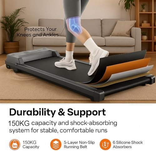 3-in-1 Walking Pad Treadmill 2.5HP Foldable Under Desk Running Quiet 150kg Home
