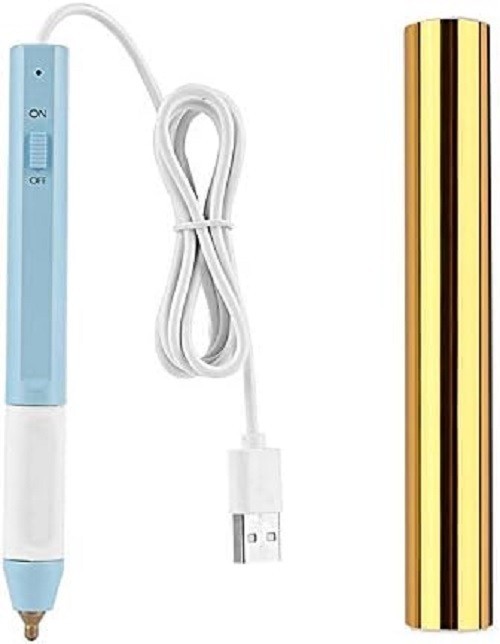 USB Heat Foil Pen Gold Foil Roll Set 2.5mm Tip for Card Making Crafts