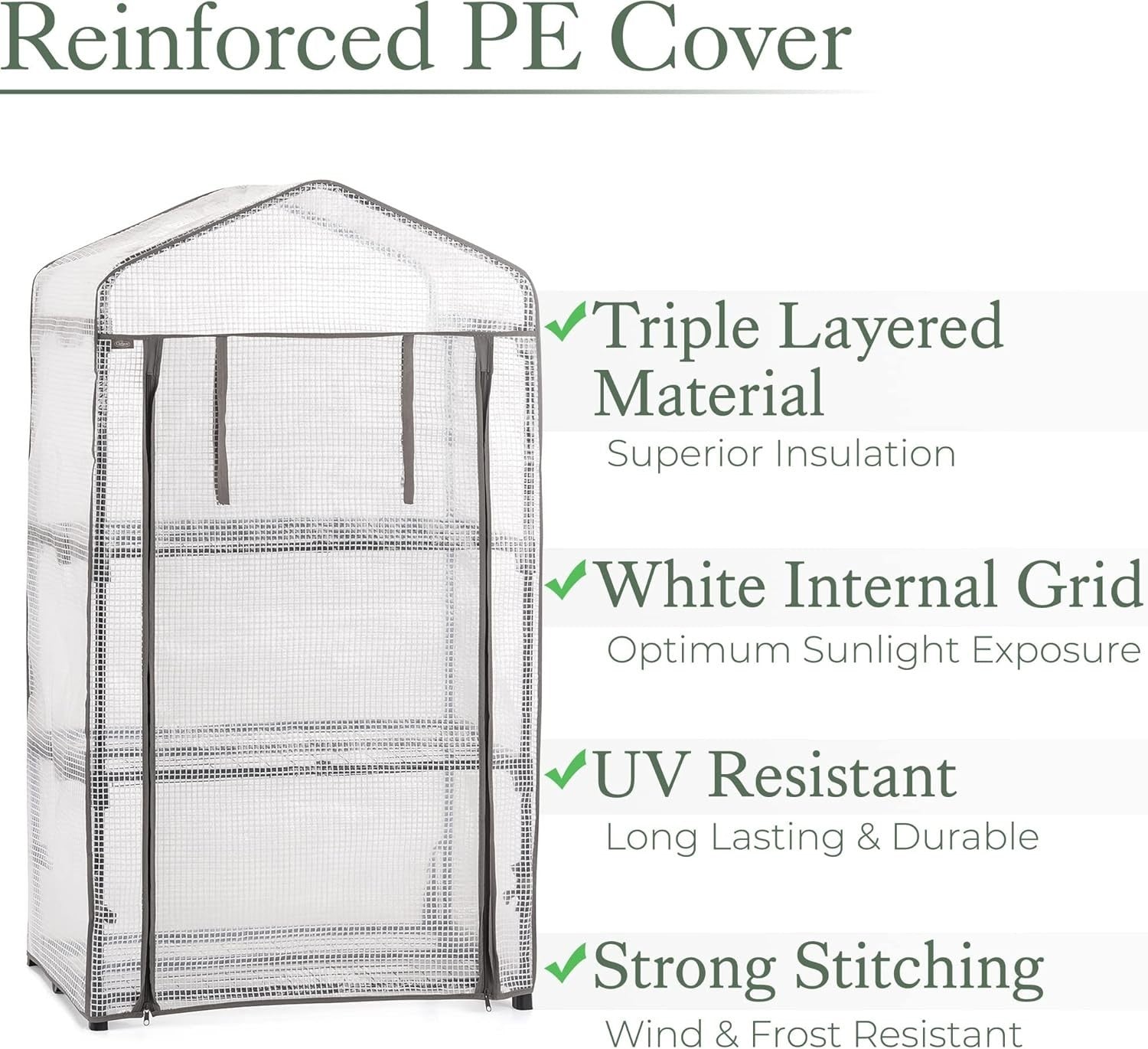 3 Tier Mini Greenhouse with Reinforced PE Cover | Compact Outdoor Growhouse