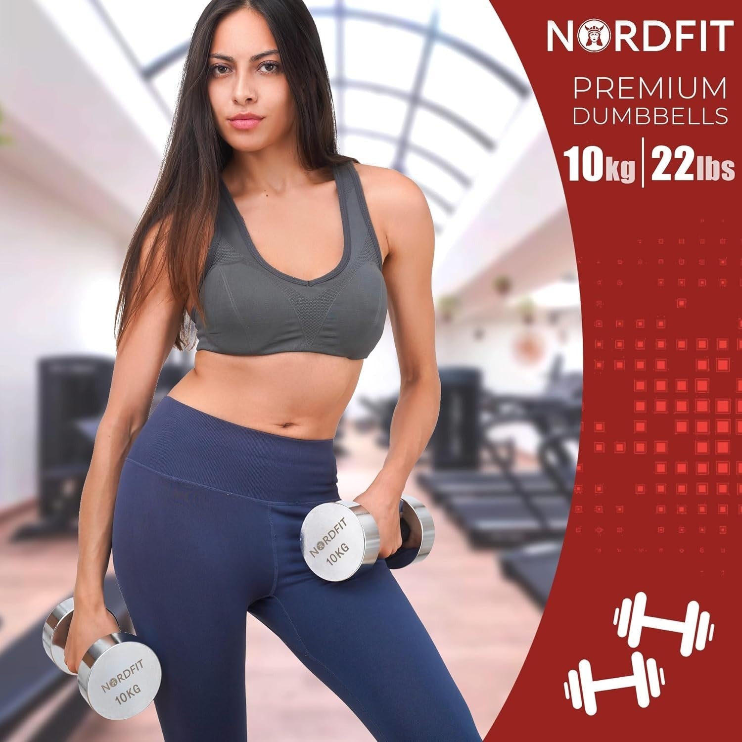 Adjustable Steel Dumbbells Pair 10KG Compact Home Gym Fitness Weights