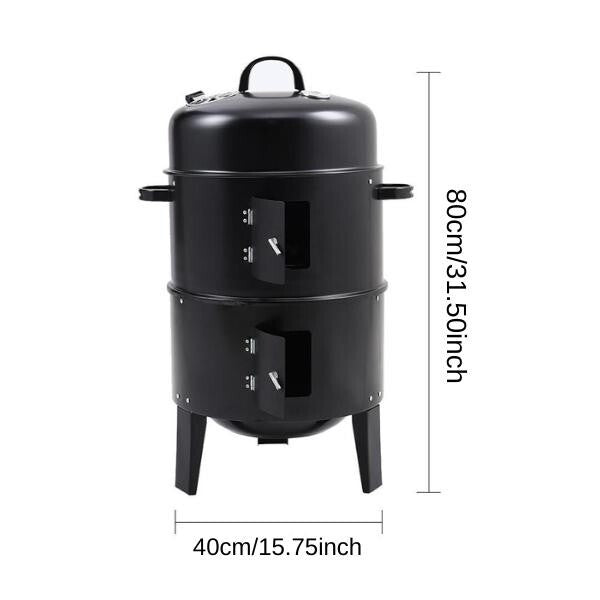 Outdoor BBQ Smoker Grill Barrel Fire Pit – Portable Charcoal Garden Grill