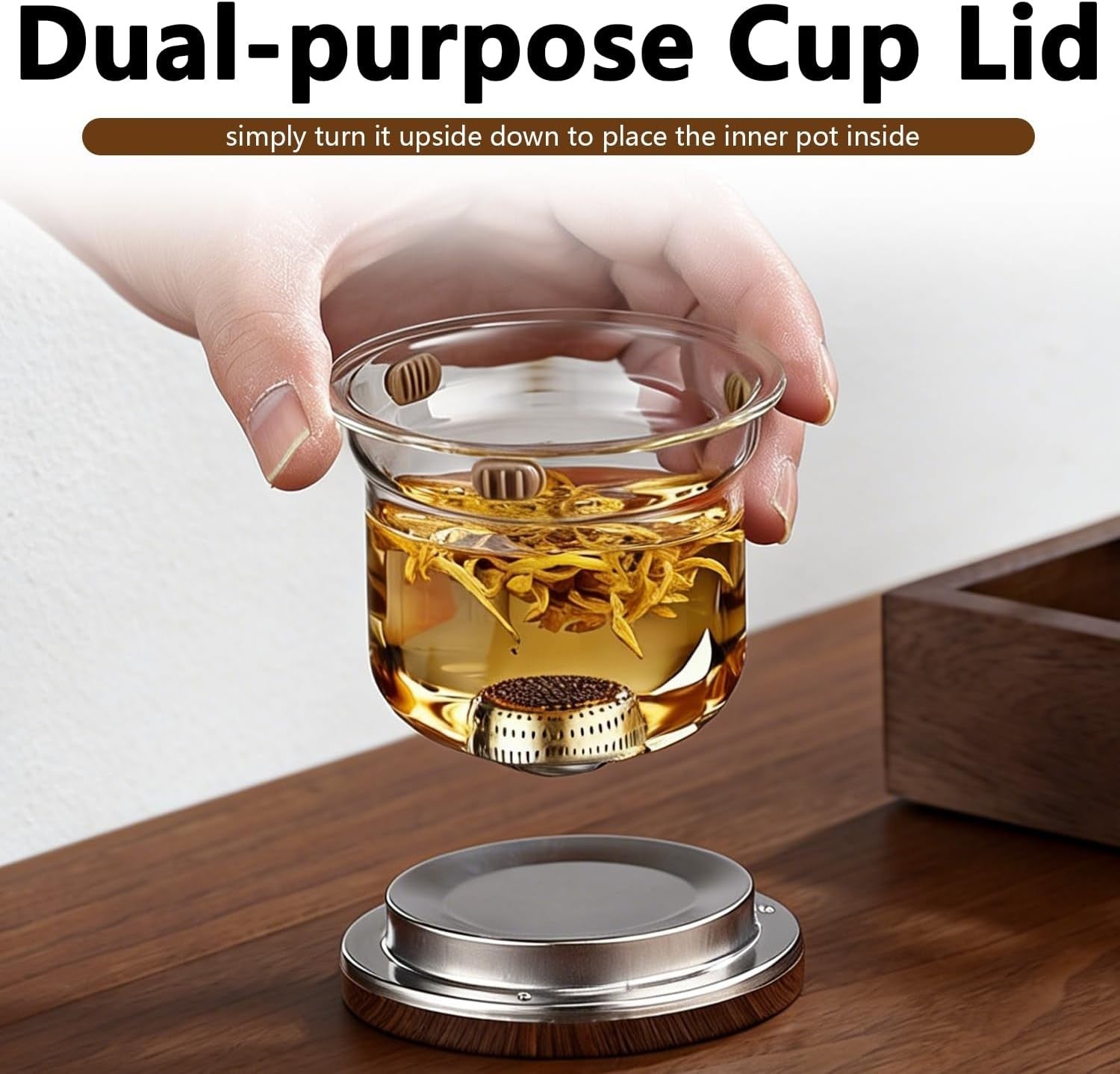720ml Glass Teapot with Infuser Water Separation Tea Pot Filter Lid
