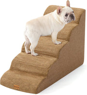 5 Step Dog Stairs Pet Ramp for Bed Sofa Non Slip Washable Brown