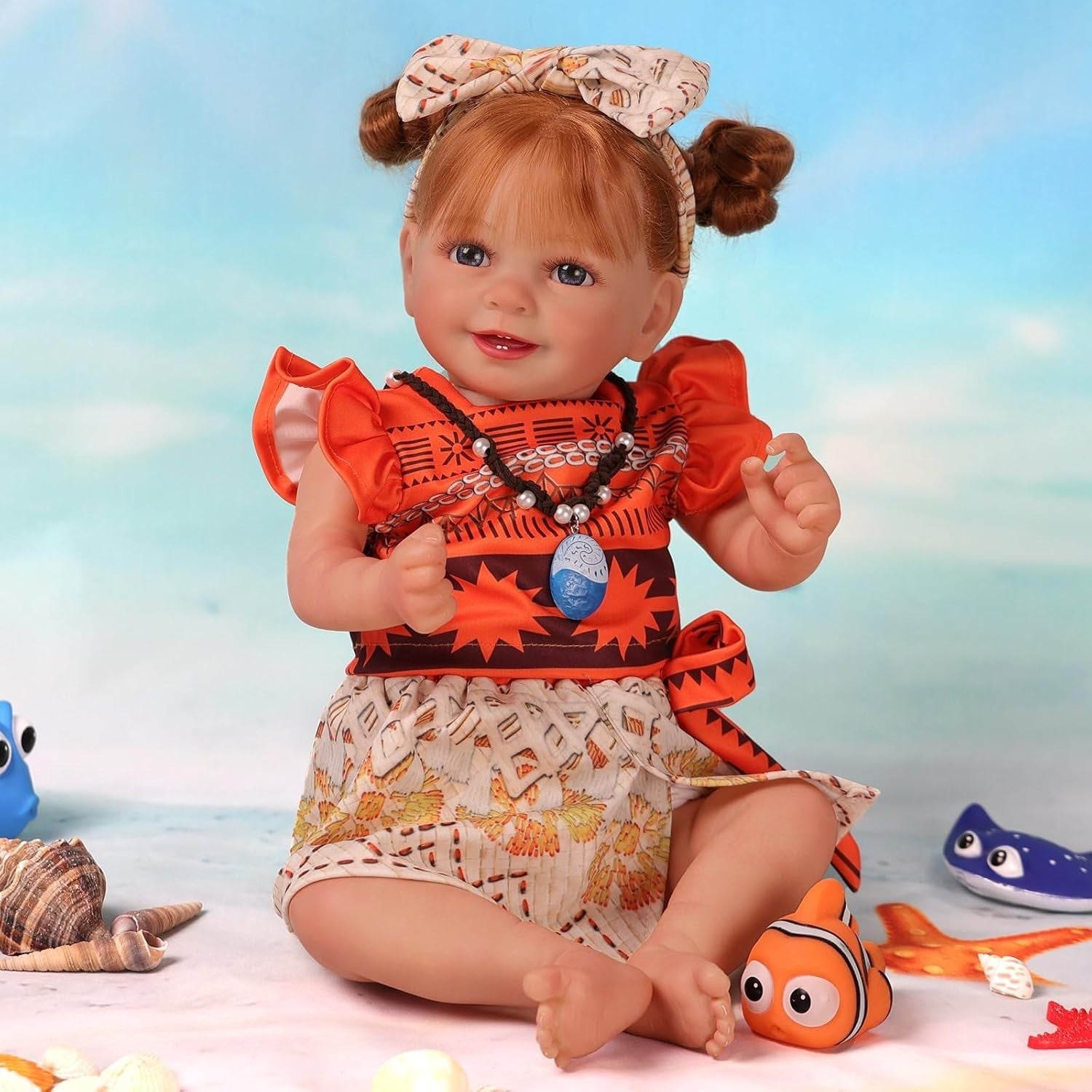 20” Reborn Baby Doll Long Hair Soft Cloth Body Girl Set