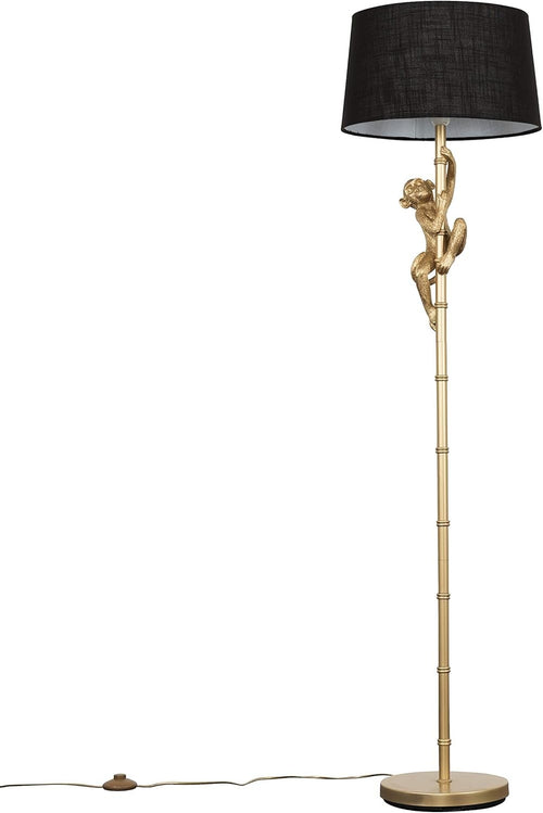 Gold Monkey Floor Lamp Black Shade Luxury Statement Standing Light E27