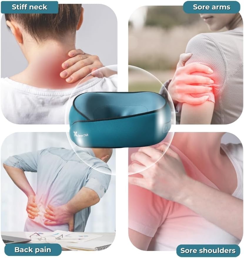 Heated Neck Massager Pillow Cordless Deep Tissue Pain Relief Cushion