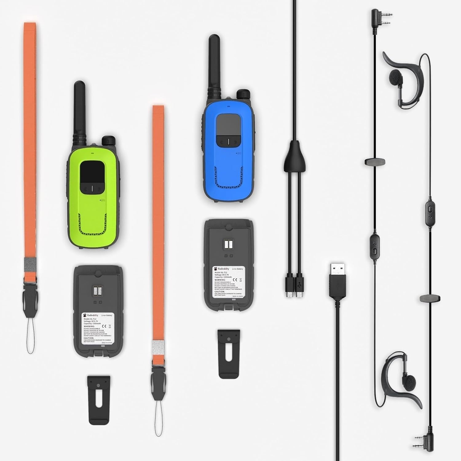 Rechargeable Walkie Talkies Kids Adults PMR446 Long Range VOX 2 Pack