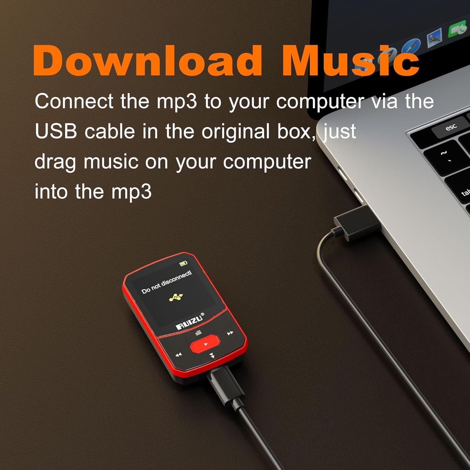 64GB Bluetooth 5.3 Clip MP3 Player FM Radio Pedometer
