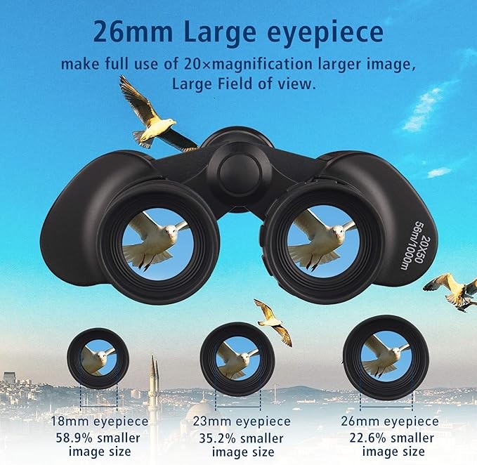 20x50 High Power Binoculars HD Waterproof BAK4 Prism for Travel & Outdoors
