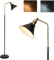 Industrial Floor Lamp Black Bronze Adjustable Head Vintage Metal Standing Light