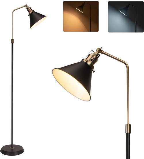 Industrial Floor Lamp Black Bronze Adjustable Head Vintage Metal Standing Light