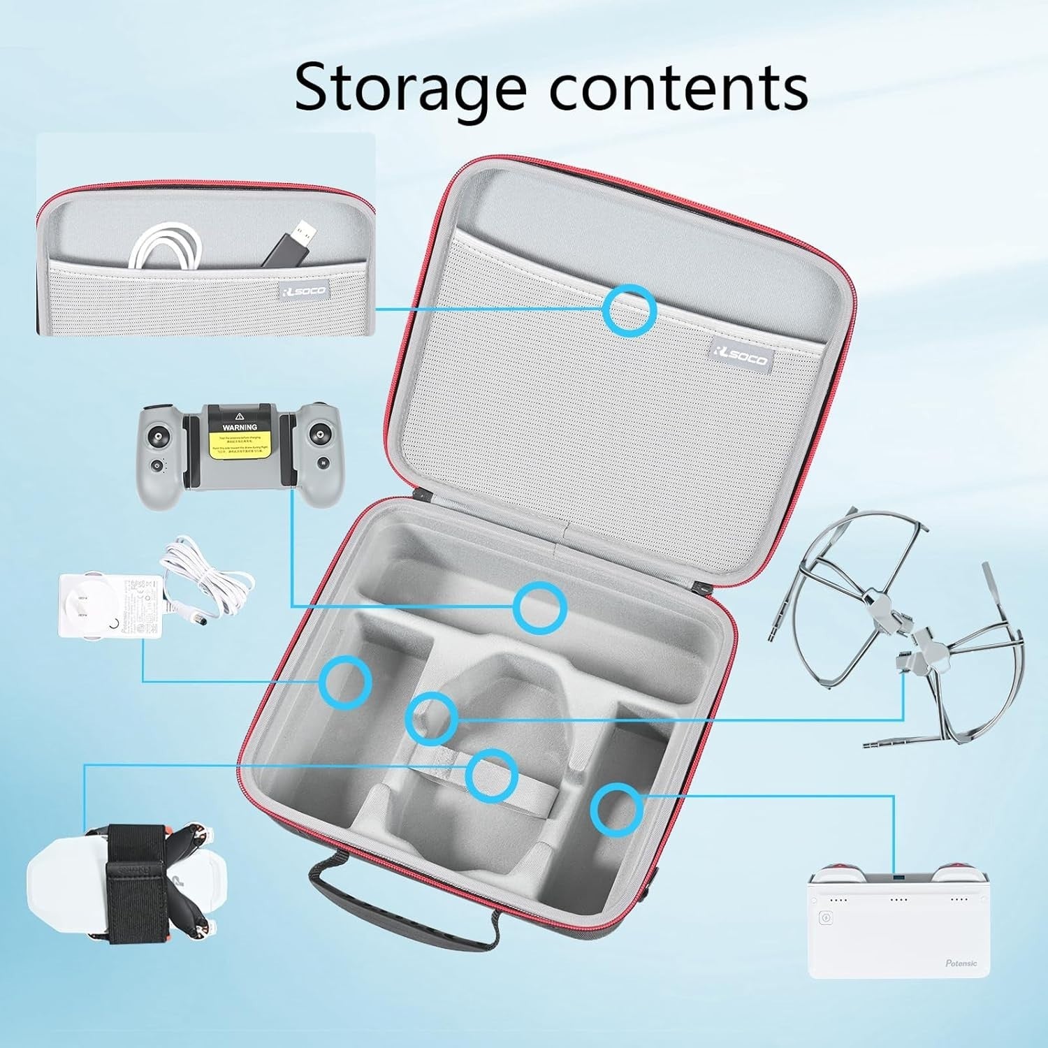 Hard EVA Travel Case for Potensic Atom 2 Drone & Accessories