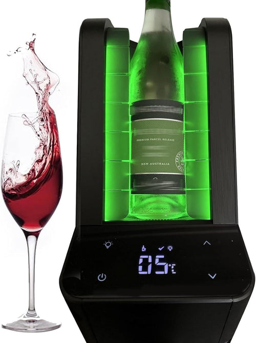 Electric Wine Chiller Single Bottle Cooler Digital Display Stainless Steel