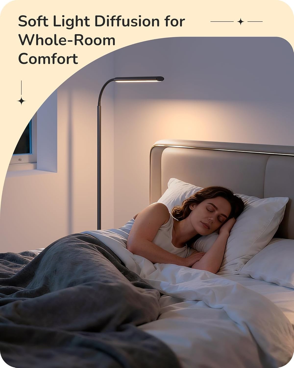 LED Floor Lamp Dimmable Gooseneck Reading Light 3 Colour Standing Lamp