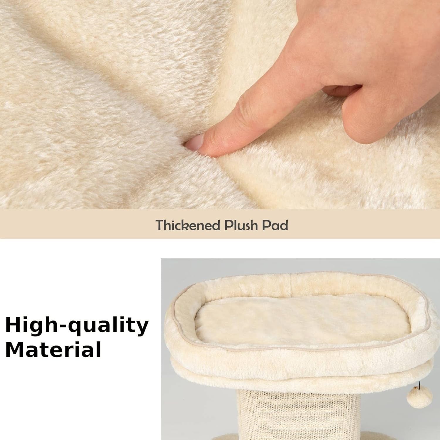 2-Level Cat Tree Scratching Post Tower Top Perch Sisal Column