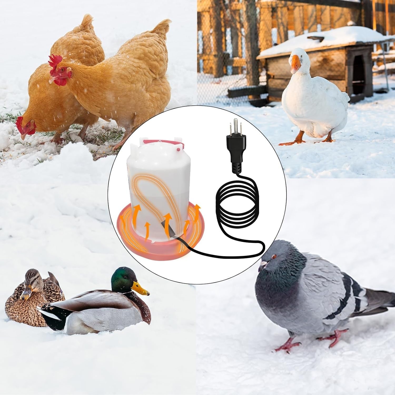 Chicken Water Heater Cord 39W Freeze Proof 3.9FT Cable