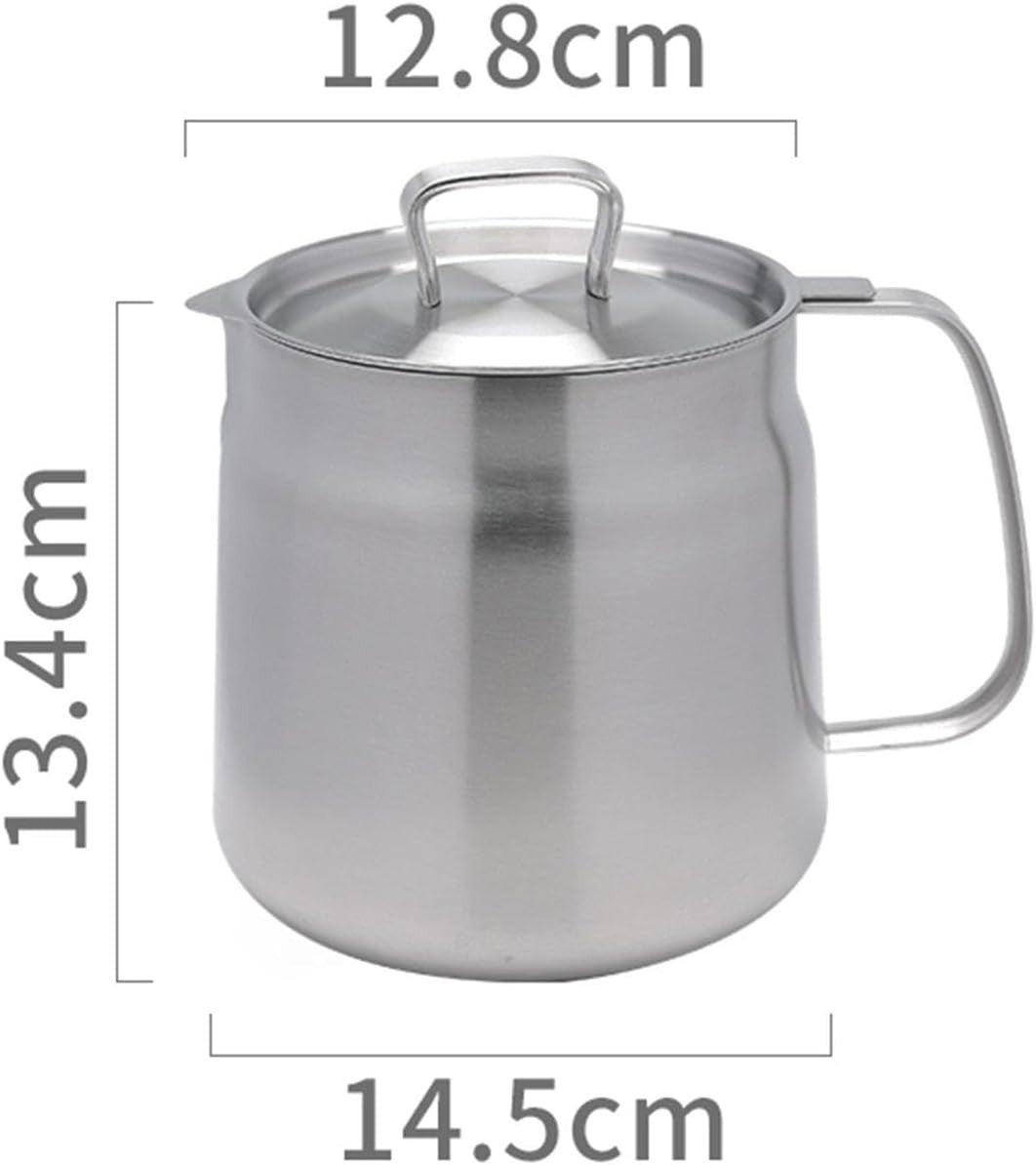1.5L Stainless Steel Deep Fryer Pot Chip Pan Basket Lid Oil Strainer