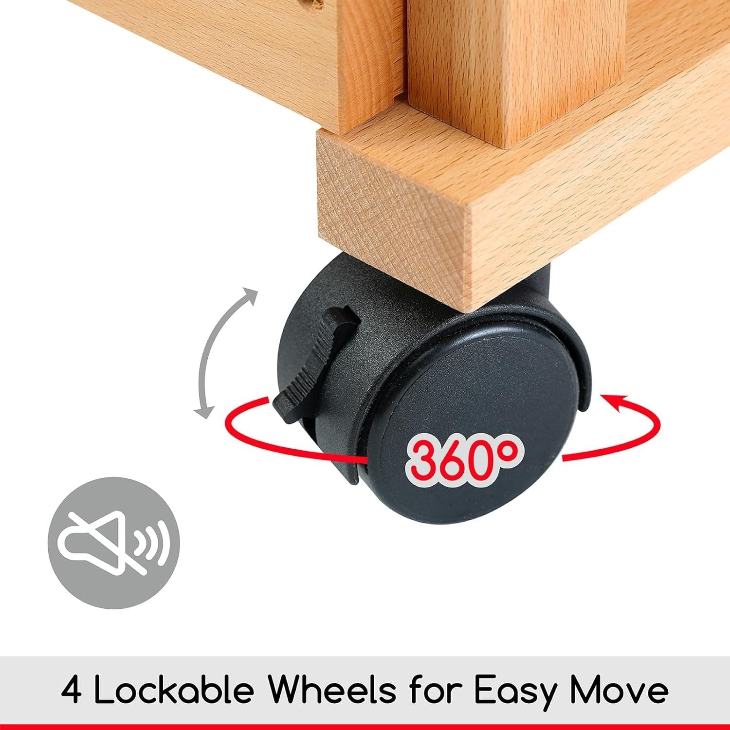 3 Tier Wooden Art Storage Cart Rolling Studio Trolley with Wheels