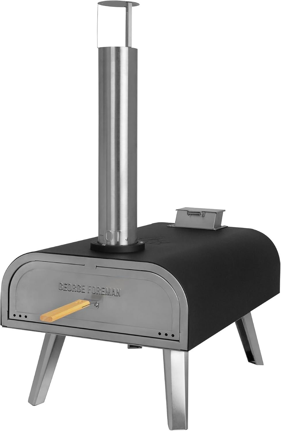 16" Outdoor Wood Fired Pizza Oven Black Stainless Steel BBQ Smoker Grill