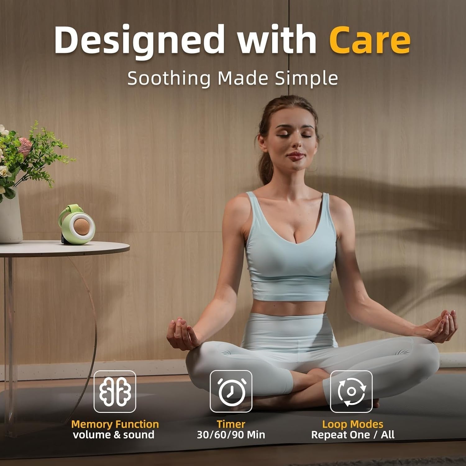Portable White Noise Machine for Baby & Adults | 30 Soothing Sounds & Night Ligh