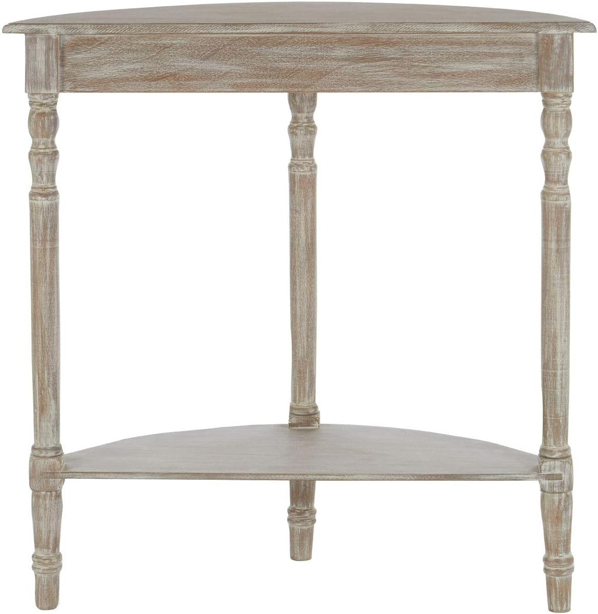 Slim Half Moon Console Table for Hallway, Narrow Oak Accent Table 80cm