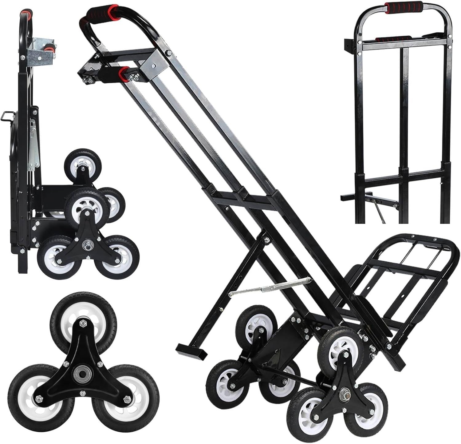 460lb Stair Climbing Hand Truck 6 Wheel Heavy Duty Dolly w Ropes