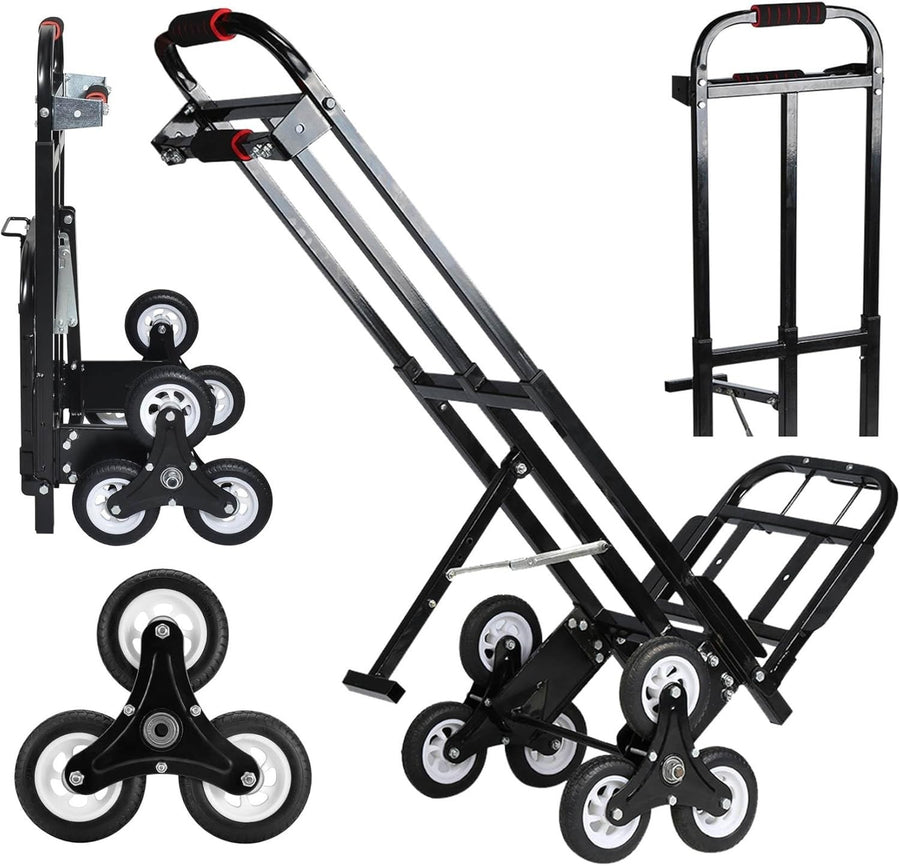 460lb Stair Climbing Hand Truck 6 Wheel Heavy Duty Dolly w Ropes