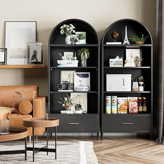 White Modern Storage Cabinet – Gold Leg Sideboard Display Unit for Hallway