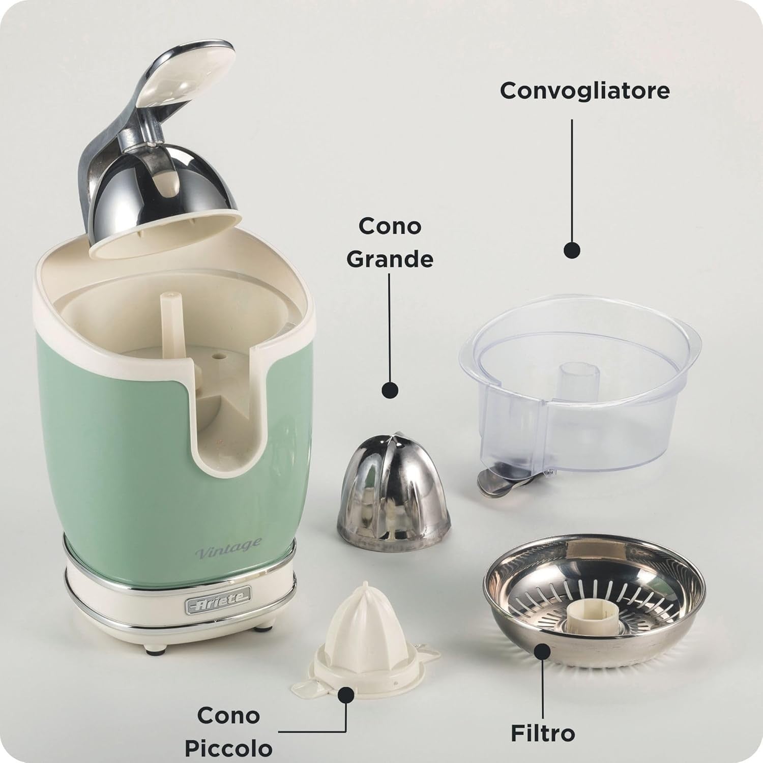 Electric Citrus Juicer Lever Press 85W Stainless Steel Anti-Drip Retro