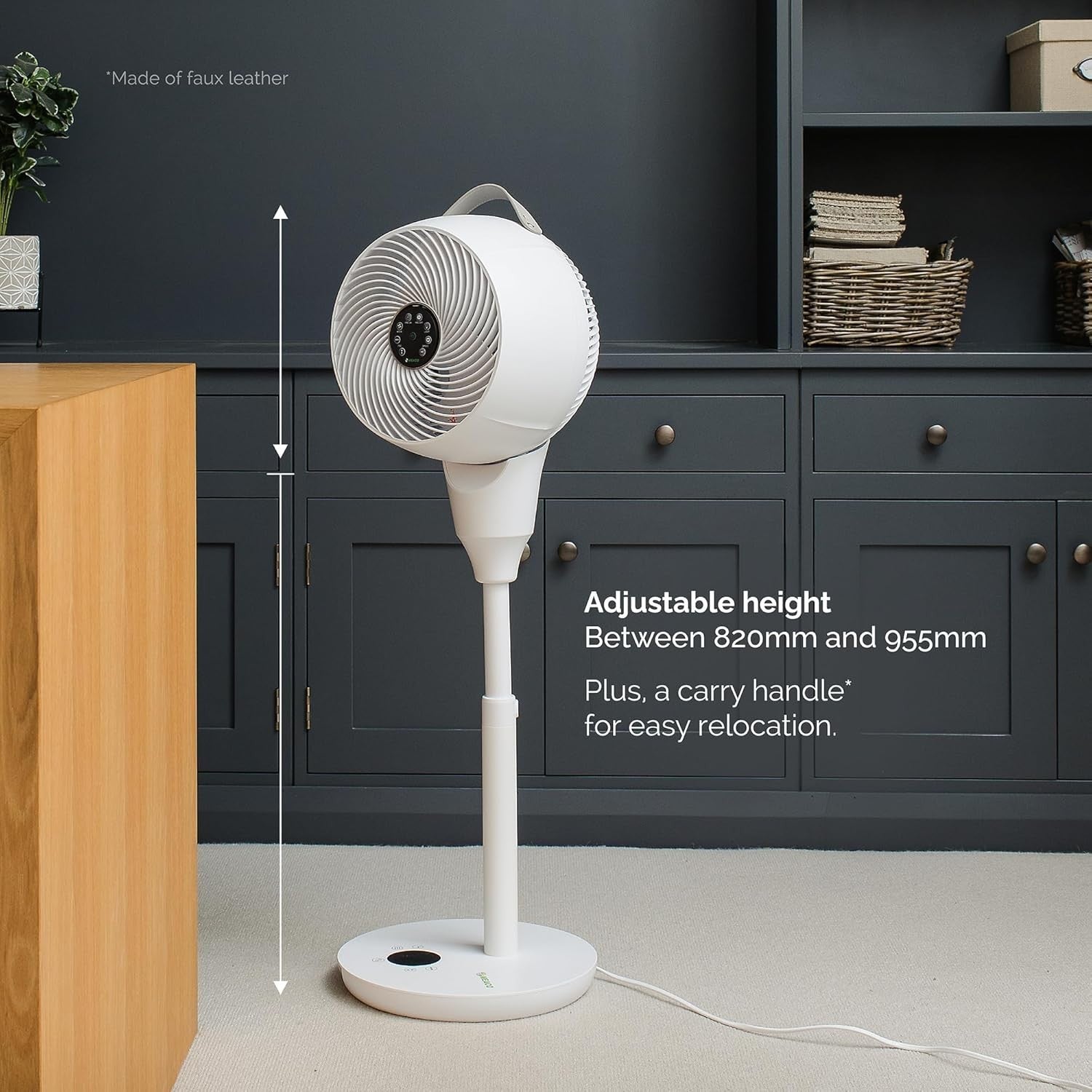 Silent 12-Speed Pedestal Cooling Fan w Remote Oscillating Air Circulator White