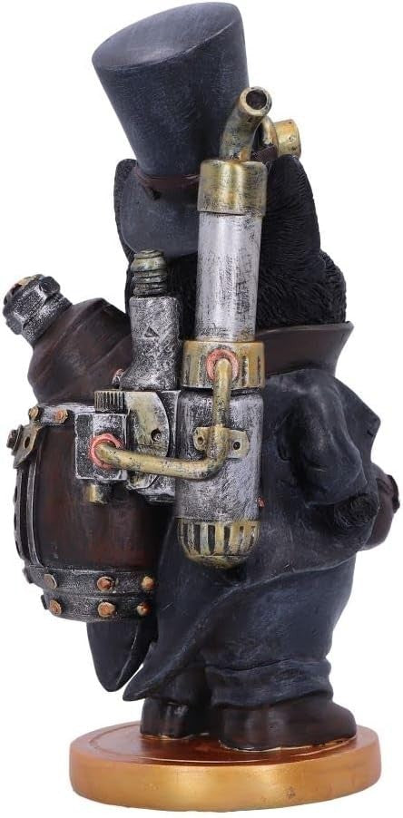 Steampunk Cat Figurine 19.5cm Resin Ornament Gothic Decor Hand Painted Statue